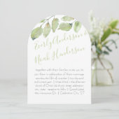 Neo Mint Greenery Typography Fall Wedding Kaart (Staand voorkant)