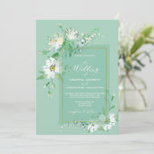 Neo Mint Groen Goud Rustiek Geschilderd Bloemen Hu Kaart (Staand voorkant)