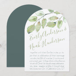 Neo Mint Groene Typografie Herfst Bruiloft Kaart