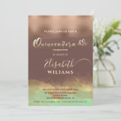 Neo mint kaneel roos gouden folie waterverf Quince Kaart (Staand voorkant)