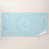 Neo Mint Mandala Elegant Boho Pattern Sjabloon Strandlaken (Voorkant)
