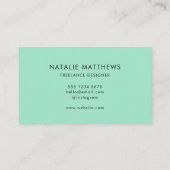 Neo Mint | Minimalistisch stijlvol handschrift Visitekaartje (Achterkant)