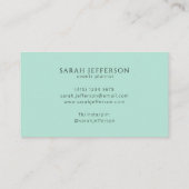 Neo Mint Modern Elegant Gold Foil Professional Visitekaartje (Achterkant)