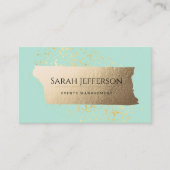 Neo Mint Modern Elegant Gold Foil Professional Visitekaartje (Voorkant)