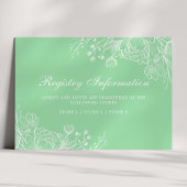 Neo Mint Modern White Floral Registry Info Kaart