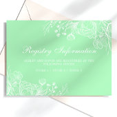 Neo Mint Modern White Floral Registry Info Kaart
