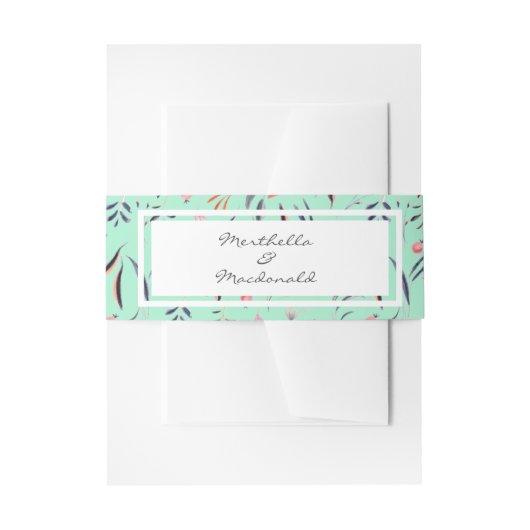 NEO MINT Persoonlijke Floral WEDDING Uitnodigingen Wikkel (Voorkant Voorbeeld)