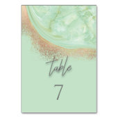 Neo mint rosegold marble agate kalligrafie elegant kaart (Achterkant)