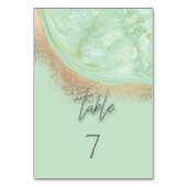 Neo mint rosegold marble agate kalligrafie elegant kaart (Voorkant)