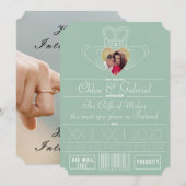 Neo-Mint Save the Date Claddagh Foto Lijst (Voorkant / Achterkant)