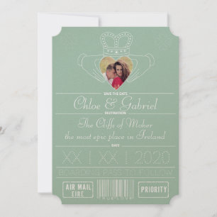 Neo-Mint Save the Date Claddagh Foto Lijst