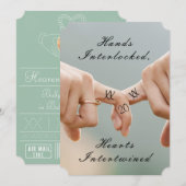 Neo-Mint Save the Date Claddagh Foto Lijst (Voorkant / Achterkant)