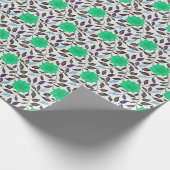Neo Mint  Style China Poppy Floral Pattern Cadeaupapier (Hoek)
