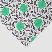 Neo Mint Style China Poppy Floral Pattern Tissuepapier (Detail)