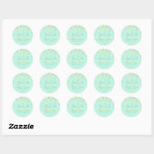 Neo Mint te worden Mint Gold Confetti bruiloft Ronde Sticker (Vel)