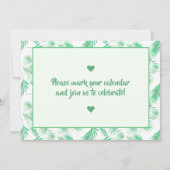 Neo Mint Tropical Palm Leaves Save the Date Kaart (Achterkant)