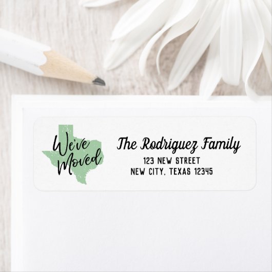 Neo Mint We hebben Texas verplaatst Etiket (Insitu)
