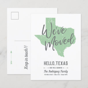 Neo Mint We hebben verhuisd - Texas Aankondigingskaart