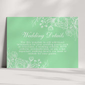 Neo Mint Witte Moderne Bloemen Huwelijksdetails ka Informatiekaartje
