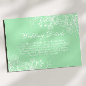 Neo Mint Witte Moderne Bloemen Huwelijksdetails ka Informatiekaartje