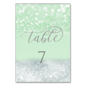 Neo mint zilver chic glinsterende trendy kalligraf kaart (Achterkant)