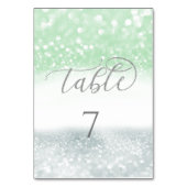 Neo mint zilver chic glinsterende trendy kalligraf kaart (Achterkant)