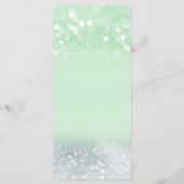 Neo mint zilver chic glinsterende trendy kalligraf menu (Achterkant)