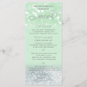 Neo mint zilver chic glinsterende trendy kalligraf menu (Voorkant)