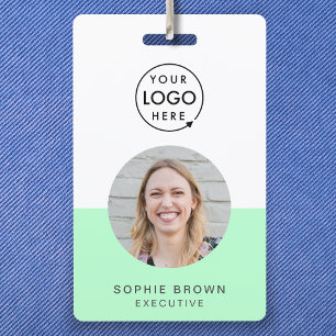 Neo Mintgroene ID   Modern Trendy Minimalistische  Badge