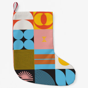 Neo-moderne abstracts: geometrische jazz kleine kerstsok