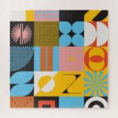 Neo-moderne abstracts: geometrische jazz legpuzzel (Horizontaal)