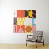 Neo Modernisme kunstwerkpatroon gemaakt met abstra Wandkleed (In situ)