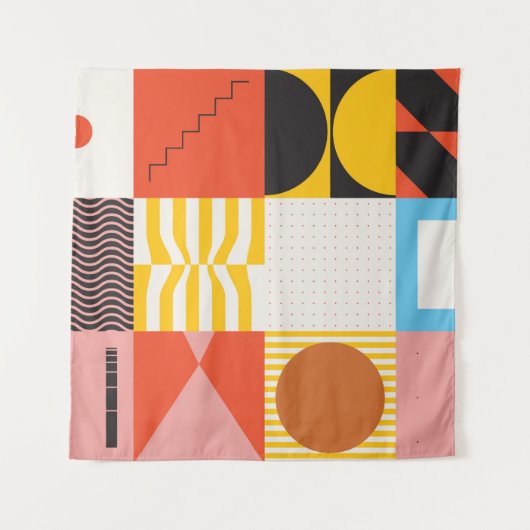 Neo Modernisme kunstwerkpatroon gemaakt met abstra Wandkleed (Voorkant)