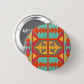 Neo Native Tribal Ronde Button 5,7 Cm (Voorkant /achterkant)