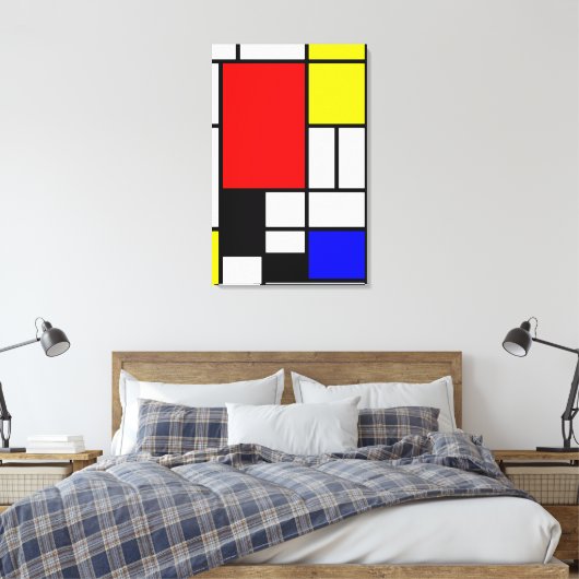 Neo-plasticisme Mondriaanse stijl Canvas Afdruk (Insitu (Slaapkamer))