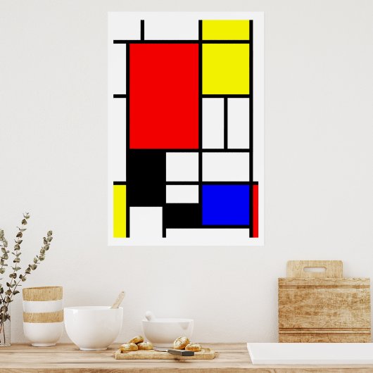 Neo-plasticisme Mondriaanse stijl Poster (Keuken)