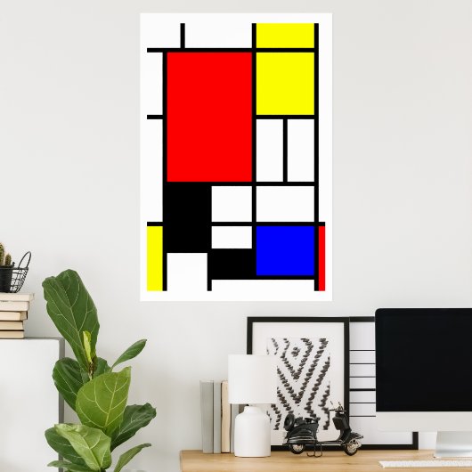 Neo-plasticisme Mondriaanse stijl Poster (Thuiskantoor)