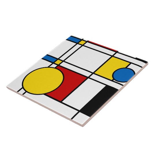 Neo-Plasticisme nr. 4 Art Tegel Tegeltje (Zijkant)