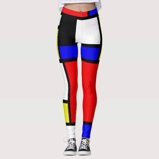 Neo-Plasticisme Pictorial Art Athleisure Leggings (Voorkant)
