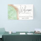 Neo roos goudmarmer-agaatkalligrafie spandoek (Beurs)