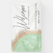 Neo roos goudmarmer-agaatkalligrafie spandoek (Verticaal)