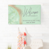 Neo roos goudmarmer-agaatkalligrafie spandoek (Insitu)