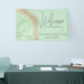 Neo roos goudmarmer-agaatkalligrafie spandoek (Beurs)