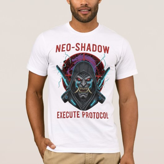 Neo-Shadow Execute Protocol T-Shirt - Cyberpunk (Voorkant)