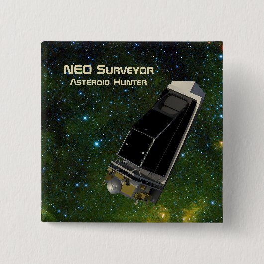 NEO Surveyor Asteroid Hunter Vierkante Button 5,1 Cm (Voorkant)