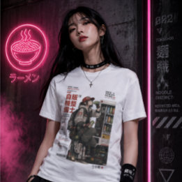 Neo Tokyo-bestanden 004 -Anime Cyberpunk Techwear Tri-Blend Shirt