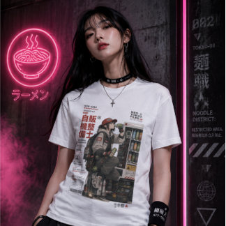 Neo Tokyo-bestanden 004 -Anime Cyberpunk Techwear Tri-Blend Shirt