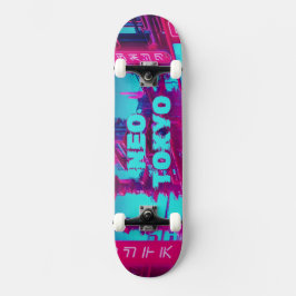 Neo Tokyo Cyberpunk Auto Synthwave Straat Persoonlijk Skateboard