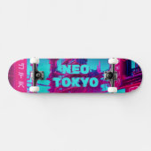 Neo Tokyo Cyberpunk Auto Synthwave Straat Persoonlijk Skateboard (Horizontaal)