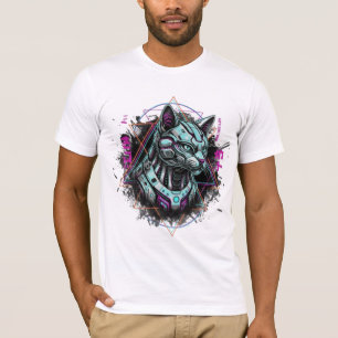 Neo-Tokyo Stoom Cyber Kat   Android Dromen Robotiq T-shirt